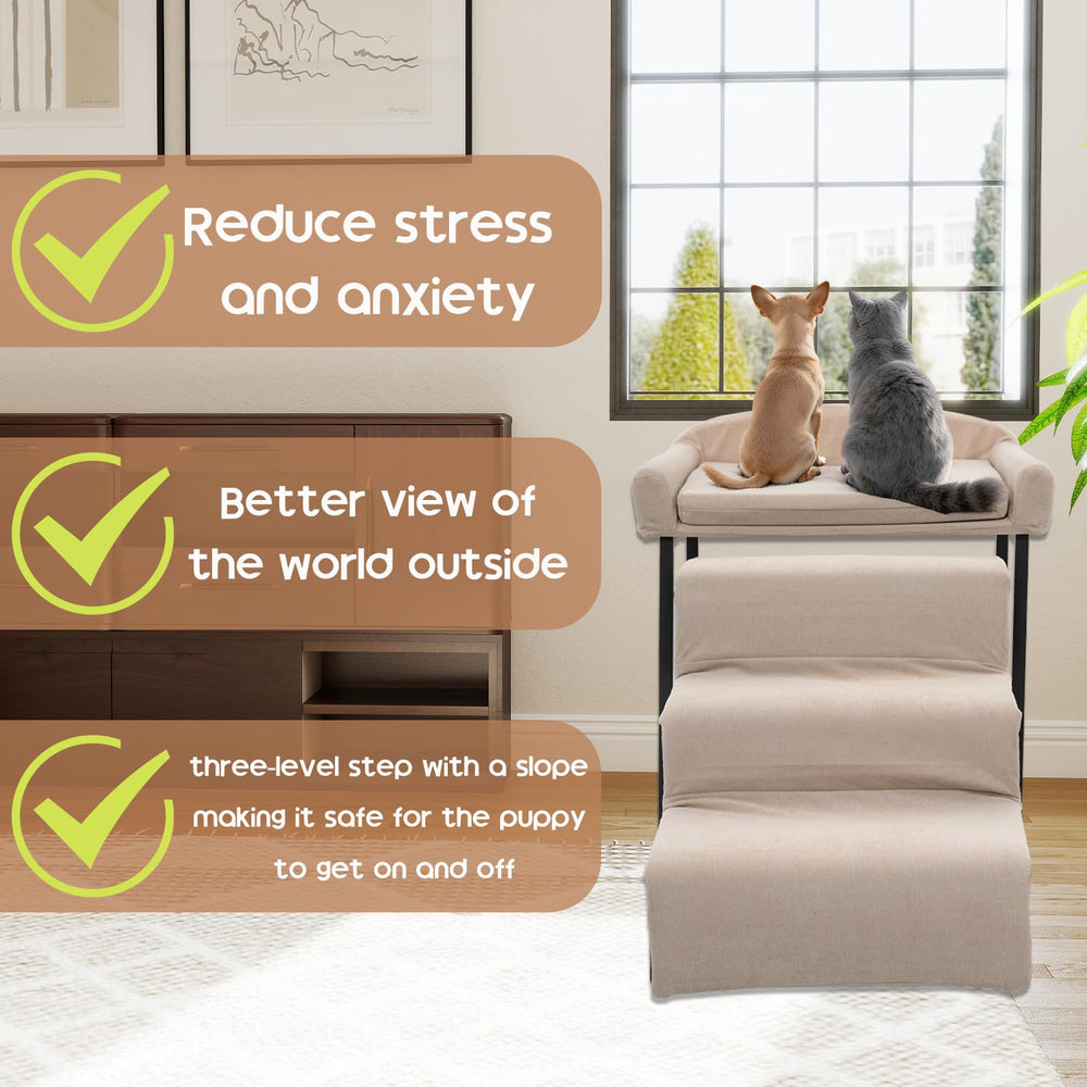 FURNAWAY dog window perch stairs assembly diagram for quick setup