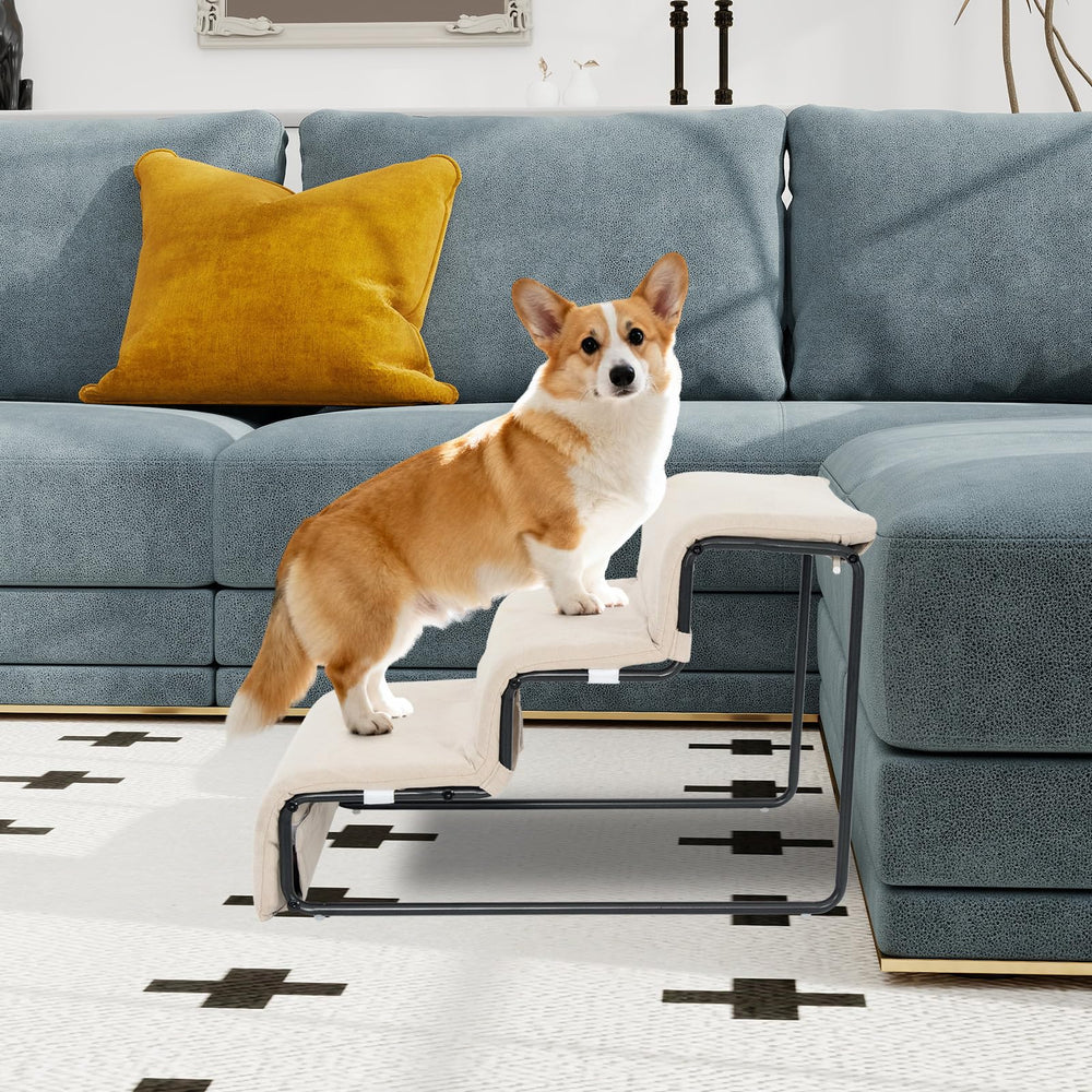 FURNAWAY dog window perch stairs fits elevated beds and sofas around edges