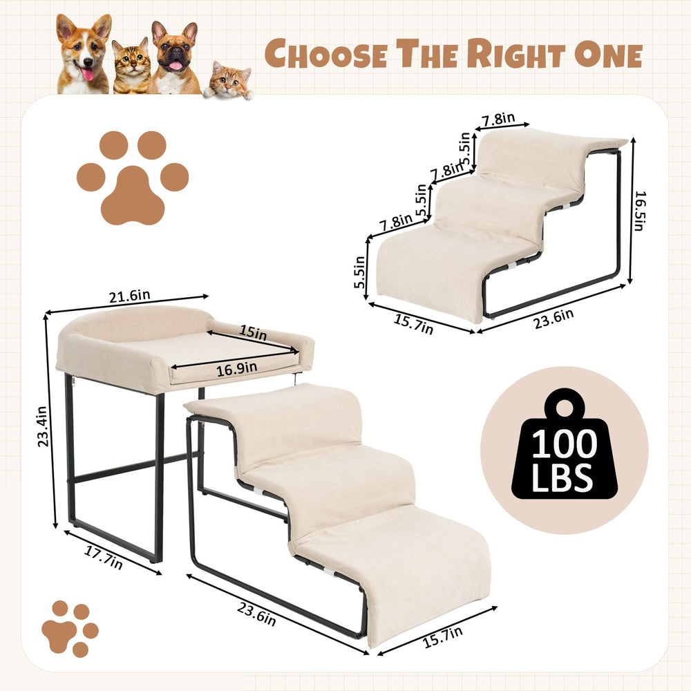 FURNAWAY dog window perch stairs ramp detail highlights 3-step construction for easy access