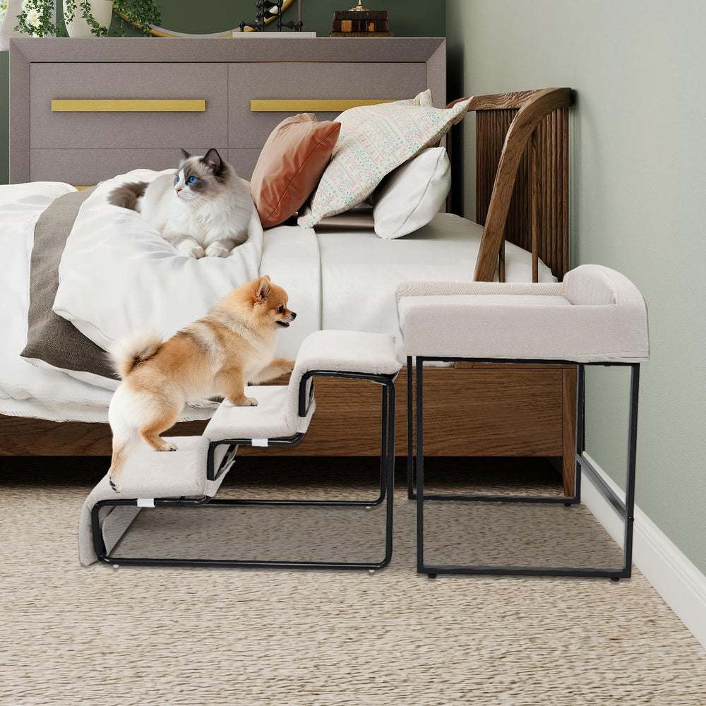 FURNAWAY dog window perch stairs removable cover for easy washing