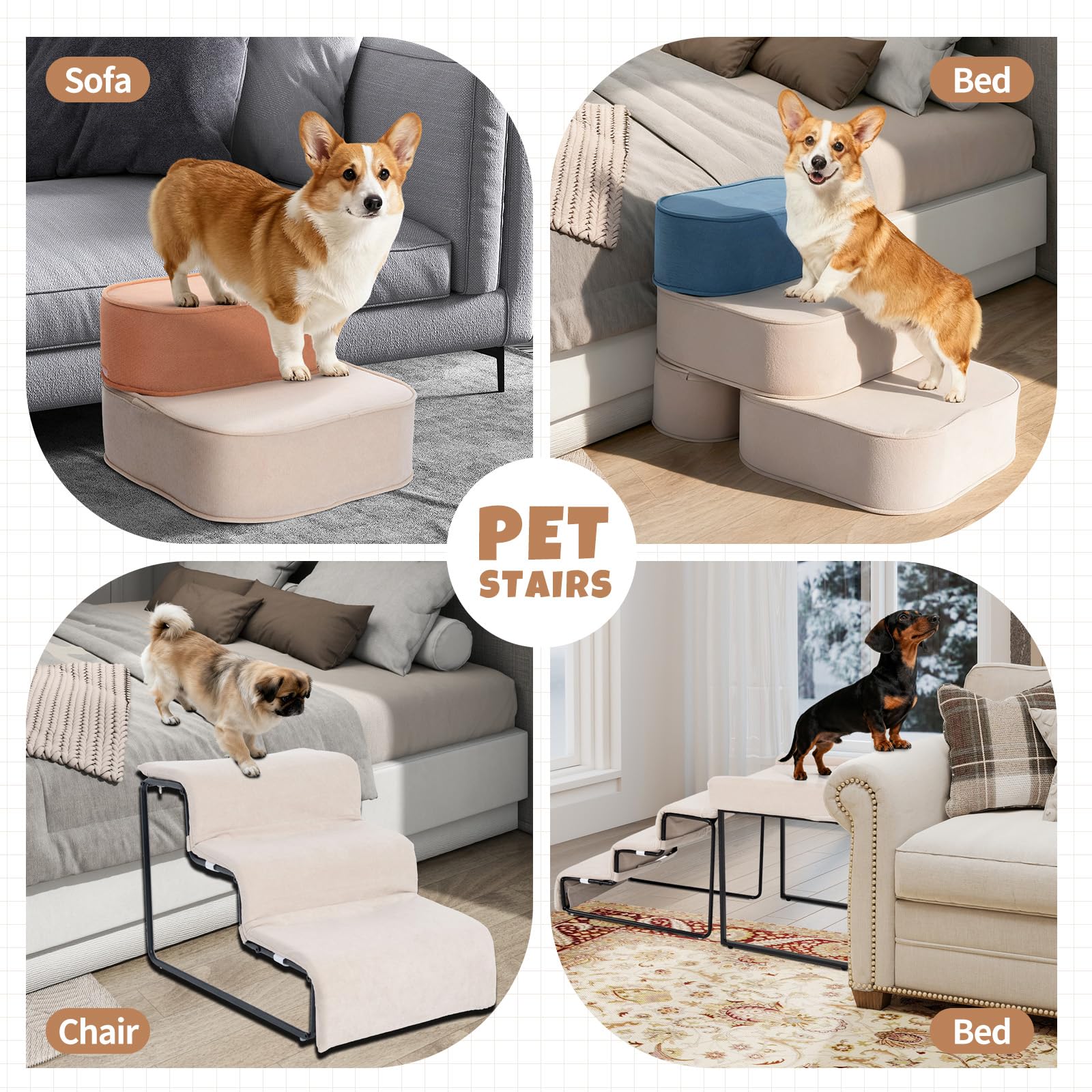 FURNAWAY stairs foam-padding cushions paws and joints during ascent