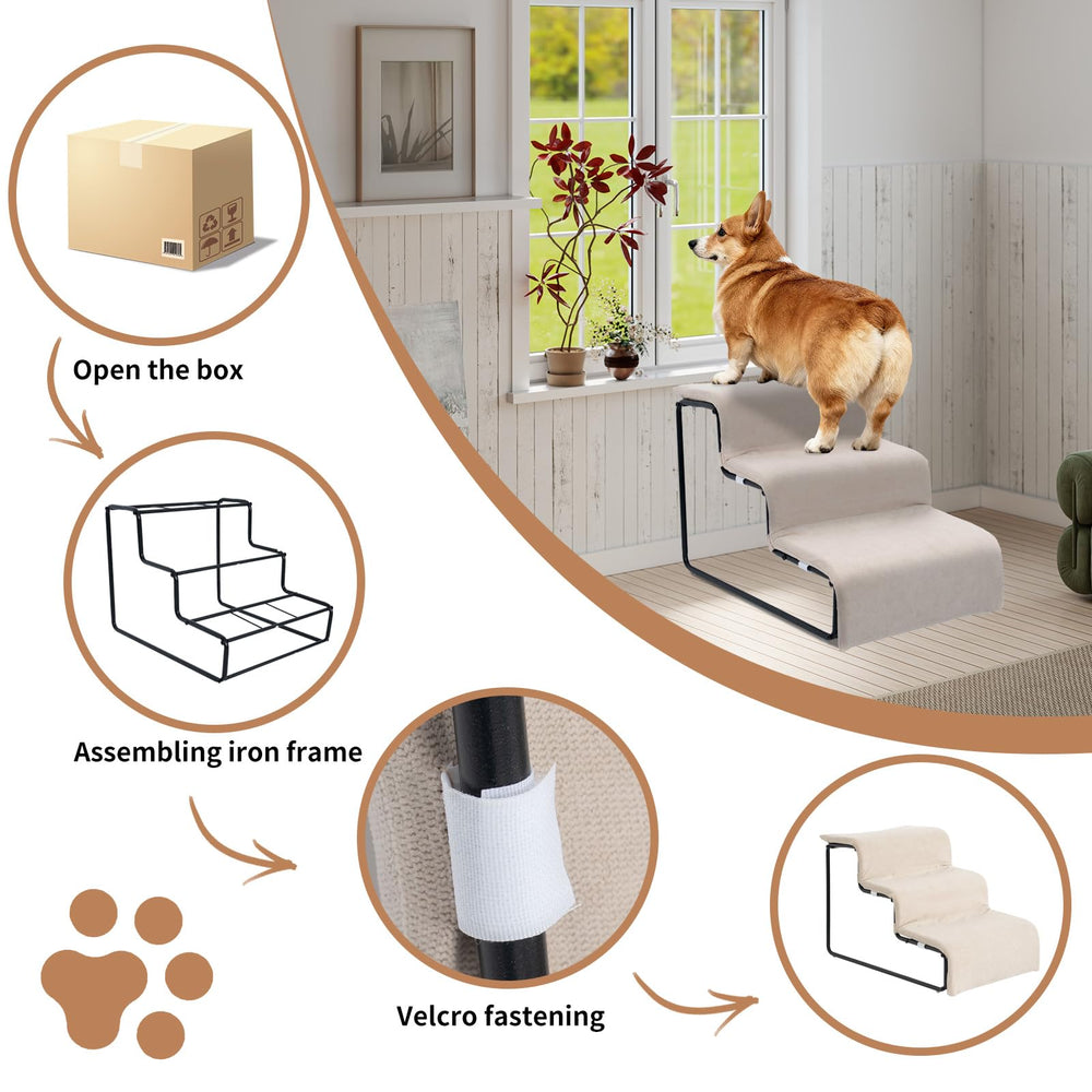FURNAWAY stairs step-depth-width optimizes pet comfort for turning and leg extension
