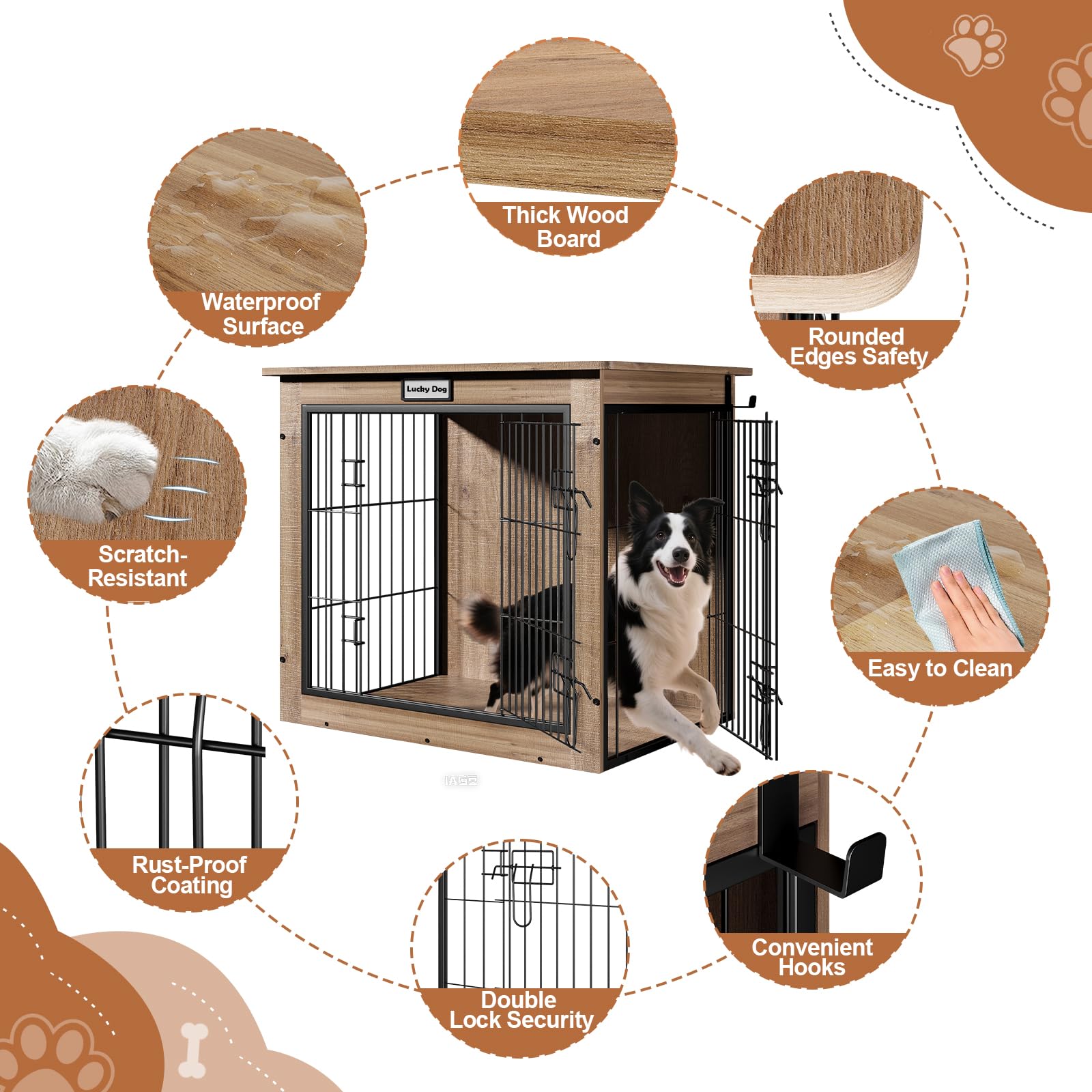 FurnPulse anti-slip pads protect floors while dog rests calmly inside.