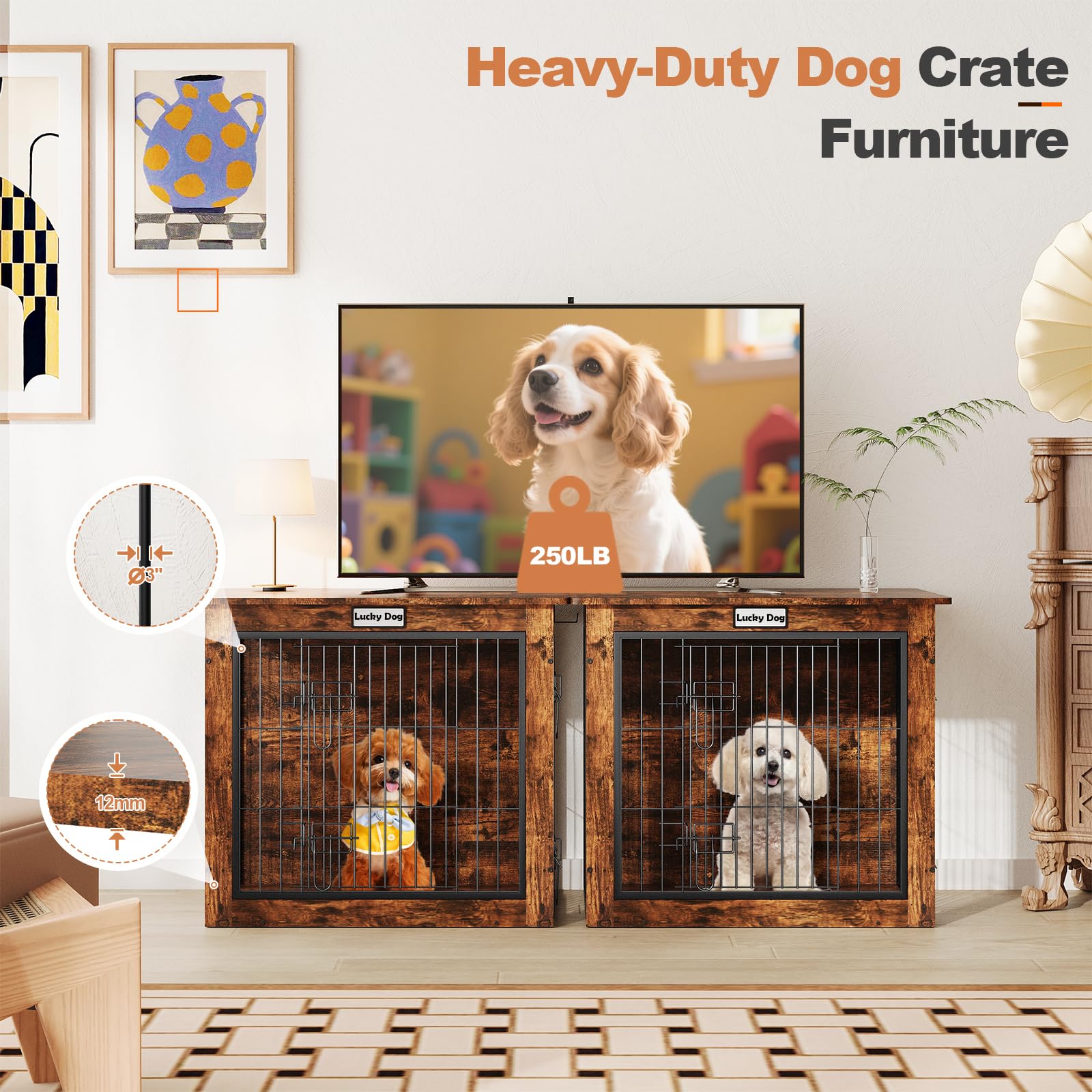 FurnPulse rustic wood finish on end table crate for durability.