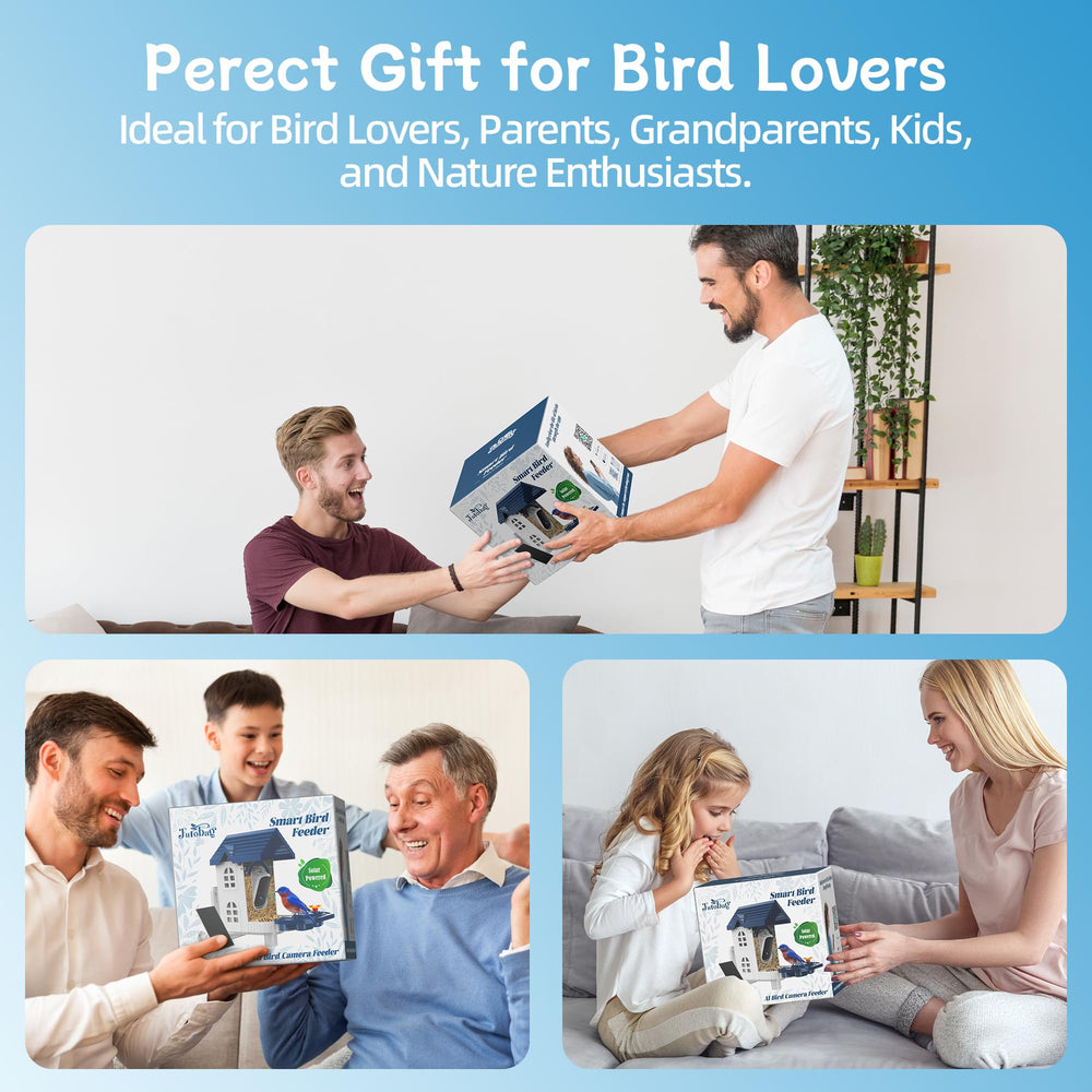 FUROBAG blue large bird feeder provides clear hummingbird viewing