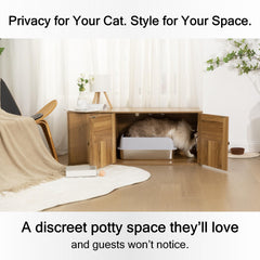 Furriends cat litter enclosure plain doors emphasize clean lines and versatile home style.