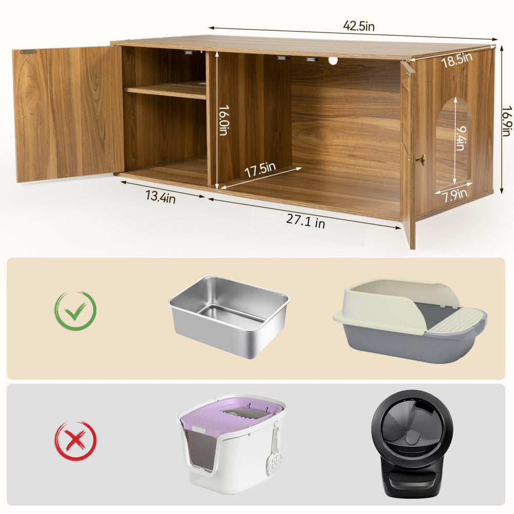 Furriends cat litter enclosure rustic country style complements pine interiors.