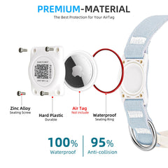 Furrigo Airtag Dog Collar QR code laser-engraved for quick access to pet profile.