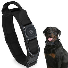 Furrigo tactical AirTag dog collar with waterproof holder for swimming and outdoor adventures