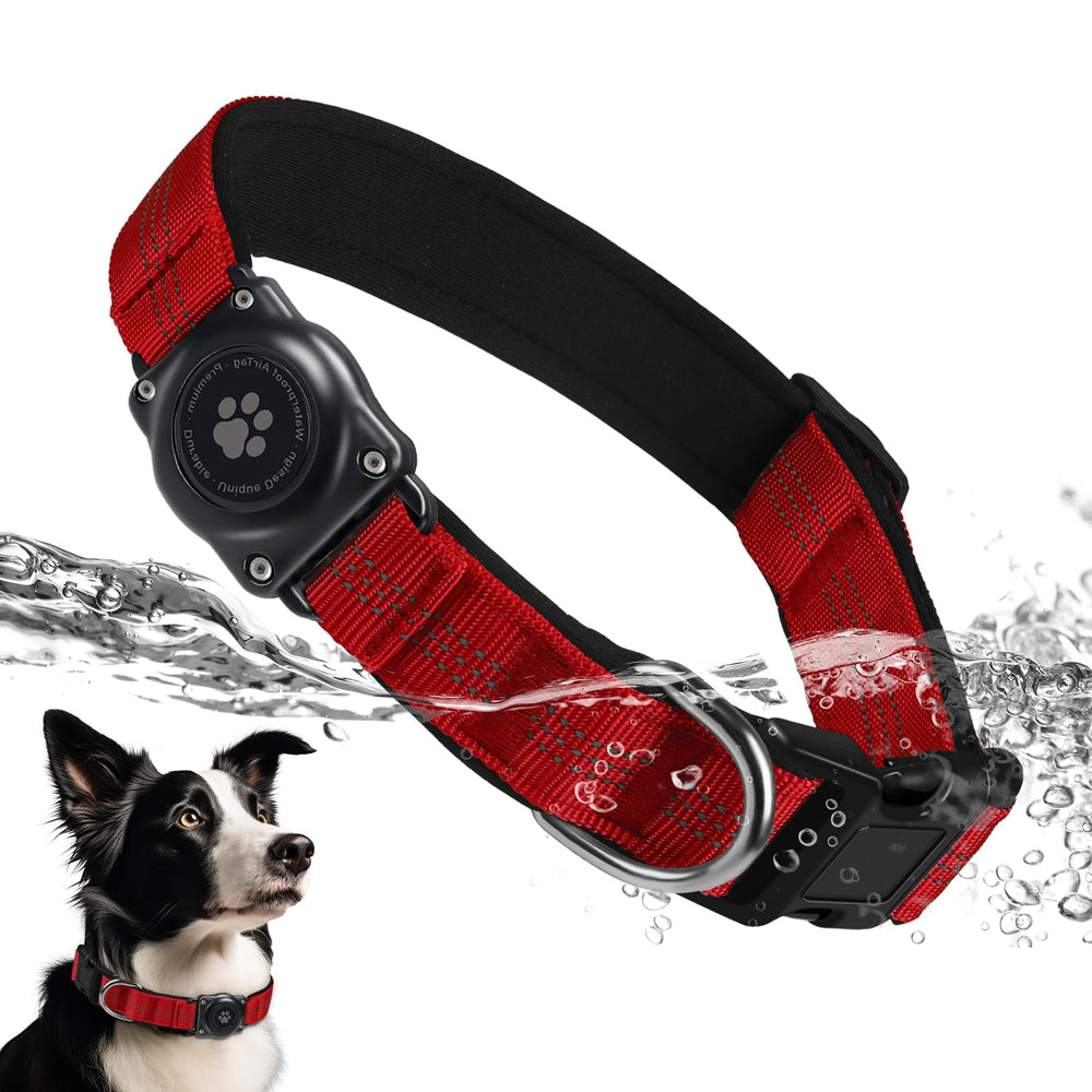 Furrigo Upgraded AirTag Dog Collar assembly shows integrated holder for precise tracking.