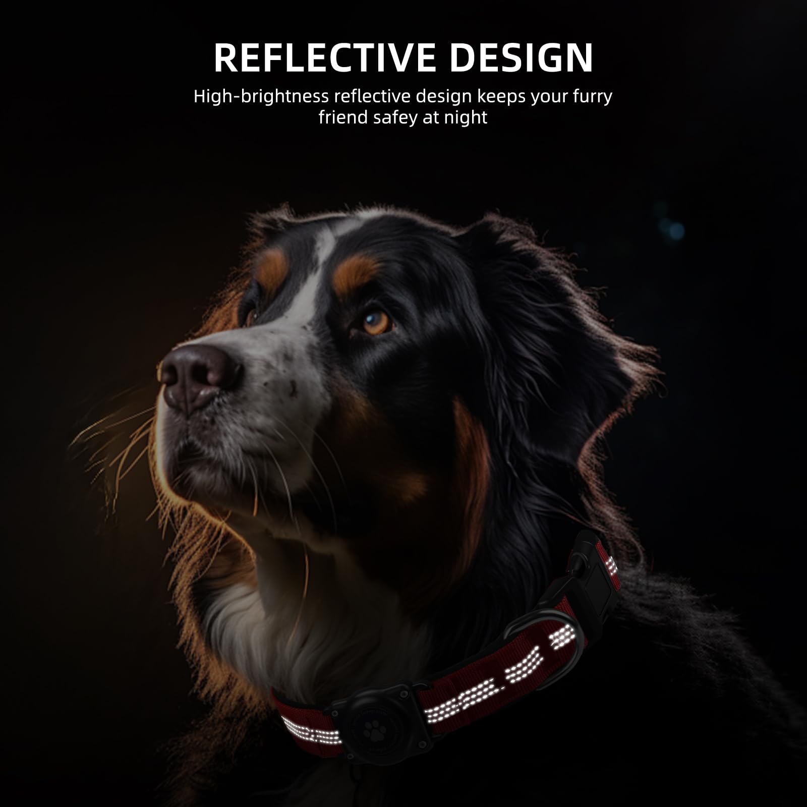 Furrigo Upgraded AirTag Dog Collar padding provides comfortable daily wear.