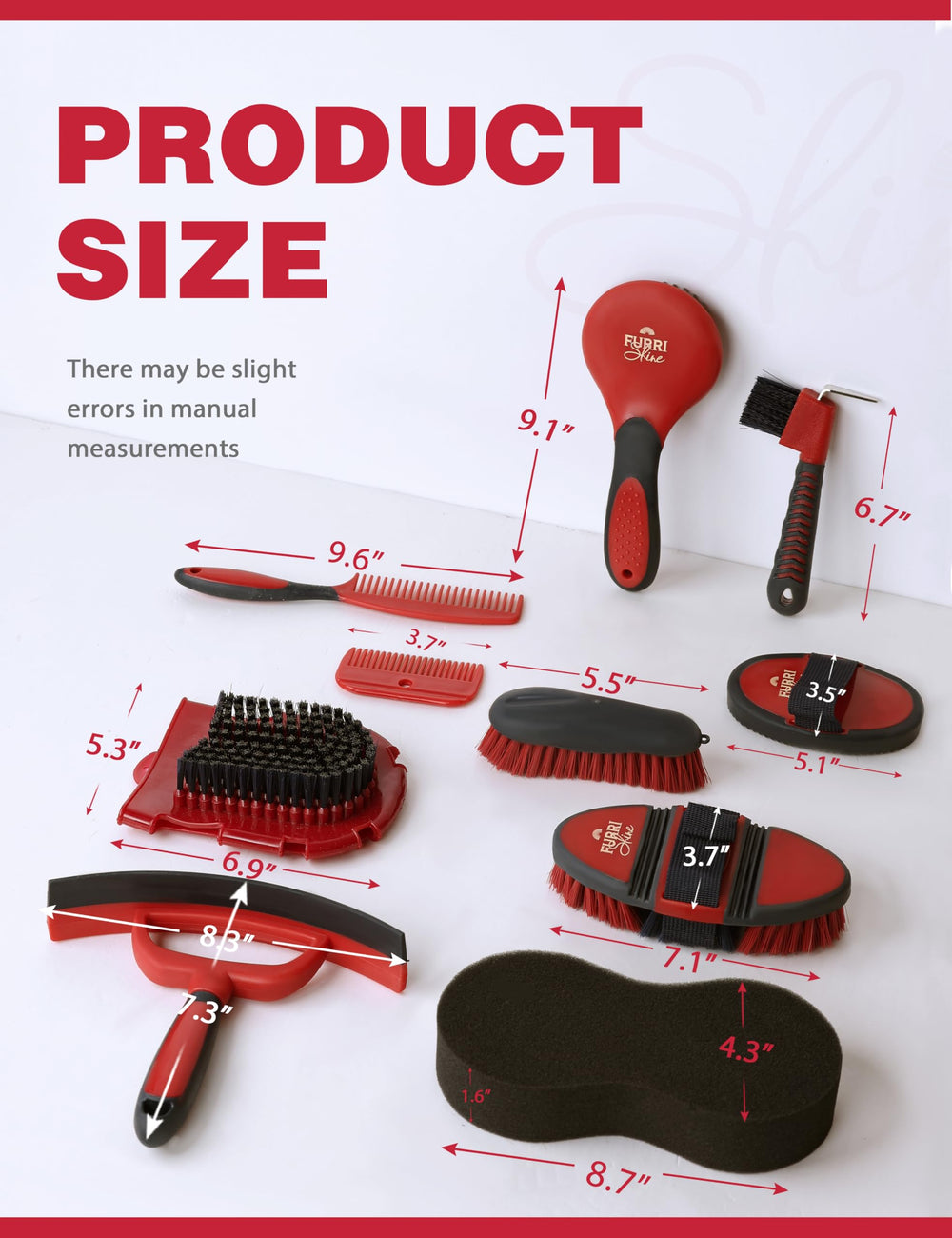 Furrishine hoof pick with brush clears debris safely.