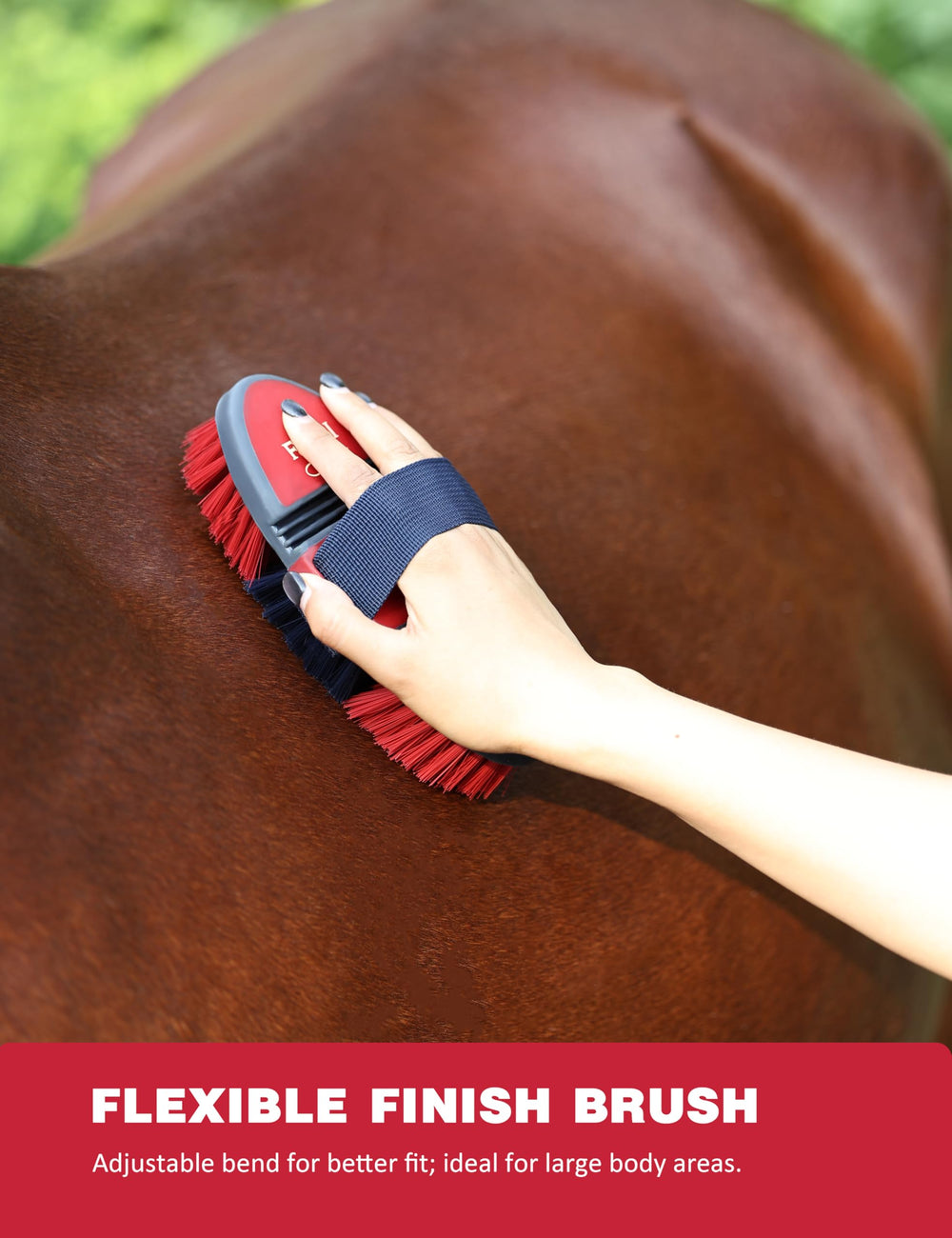 Furrishine round head comb for detangling mane and tail with comfortable bristles.