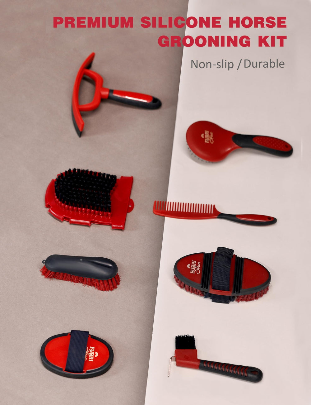 Furrishine sweat scraper helps remove sweat after rides during cooling.