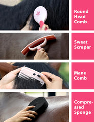 Furrishine-hoof-pick-brush in use for hoof cleaning.