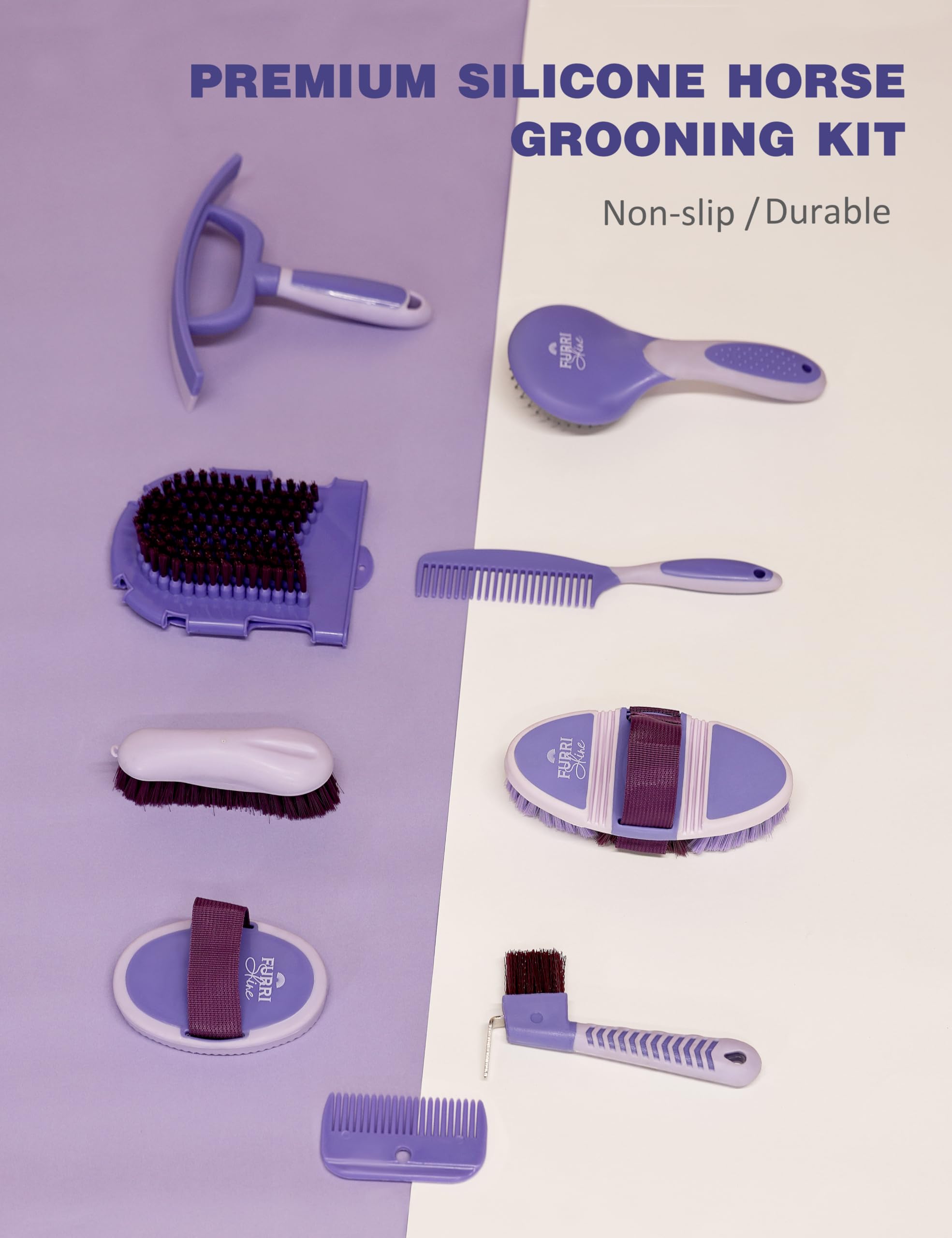 Furrishine massaging brush for soothing grooming sessions.