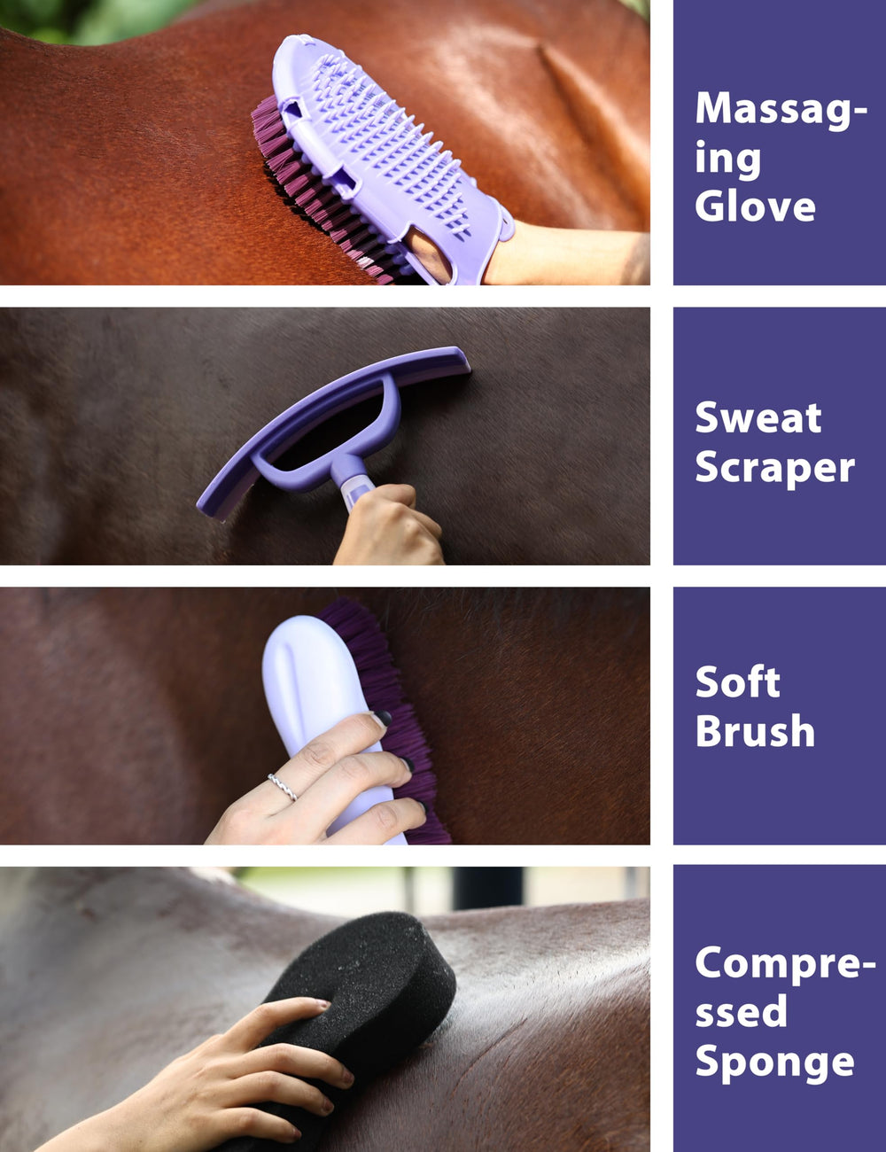 Furrishine sweat scraper efficiently removes moisture after workouts.