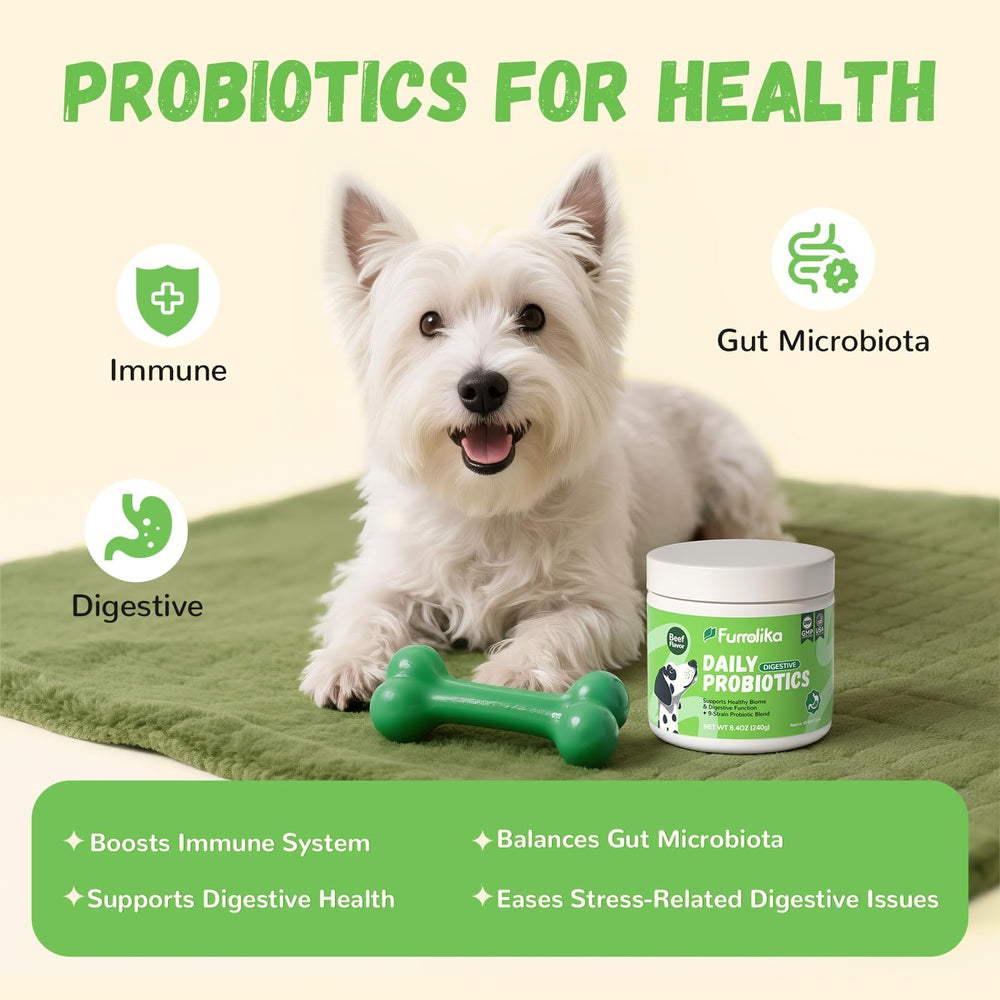 Furrolika Probiotics for Dogs soft-chews close-up on beef-flavor.