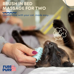 Furr&Purr cat brush set massager in action provides calming massage for indoor cats.