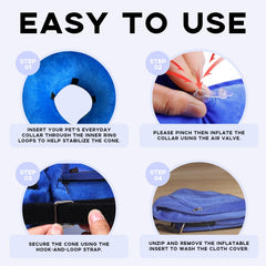 Furrtripsy inflatable cone during nail-trim setup emphasizes safety