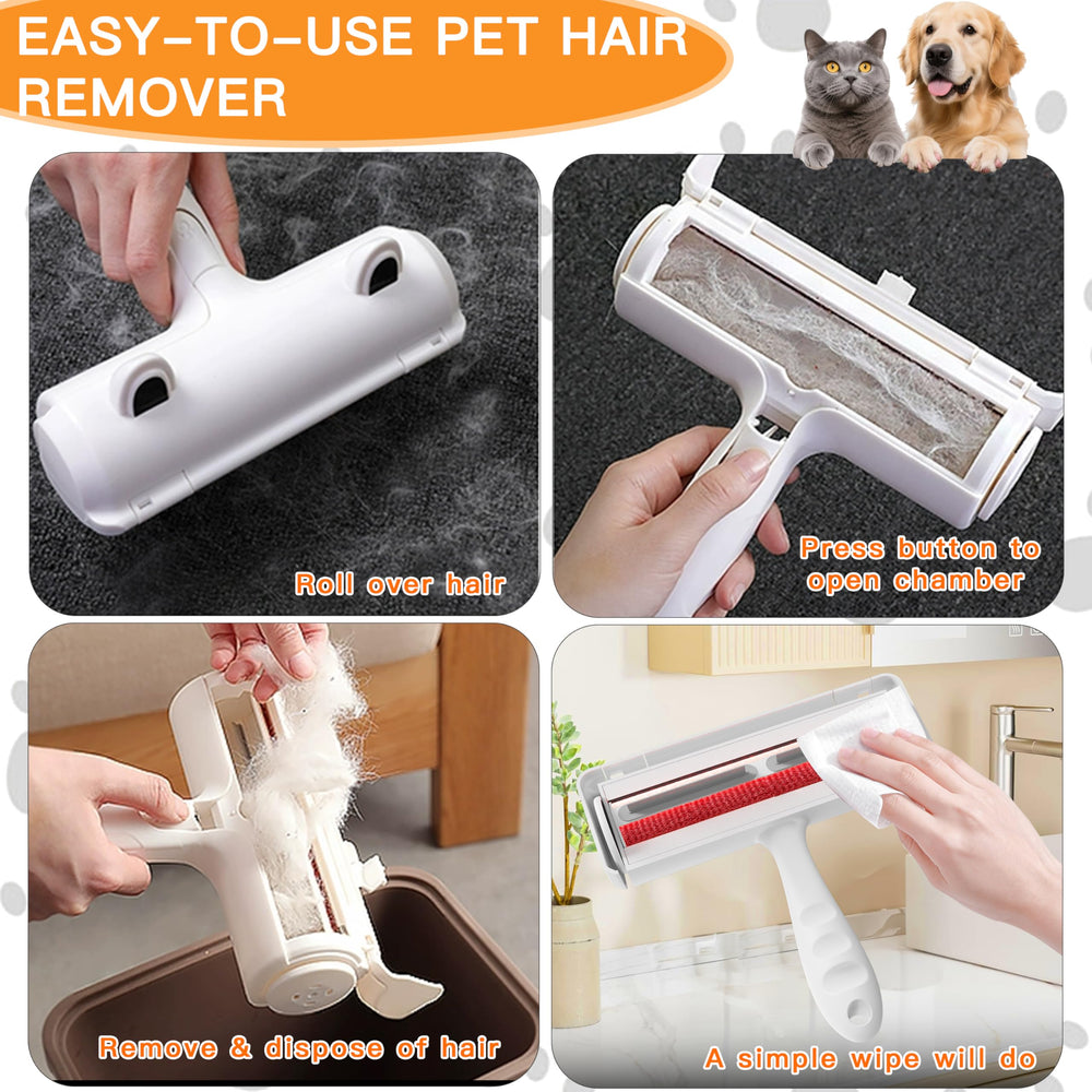 Furry Fun ergonomic roller handle reduces fatigue during use.
