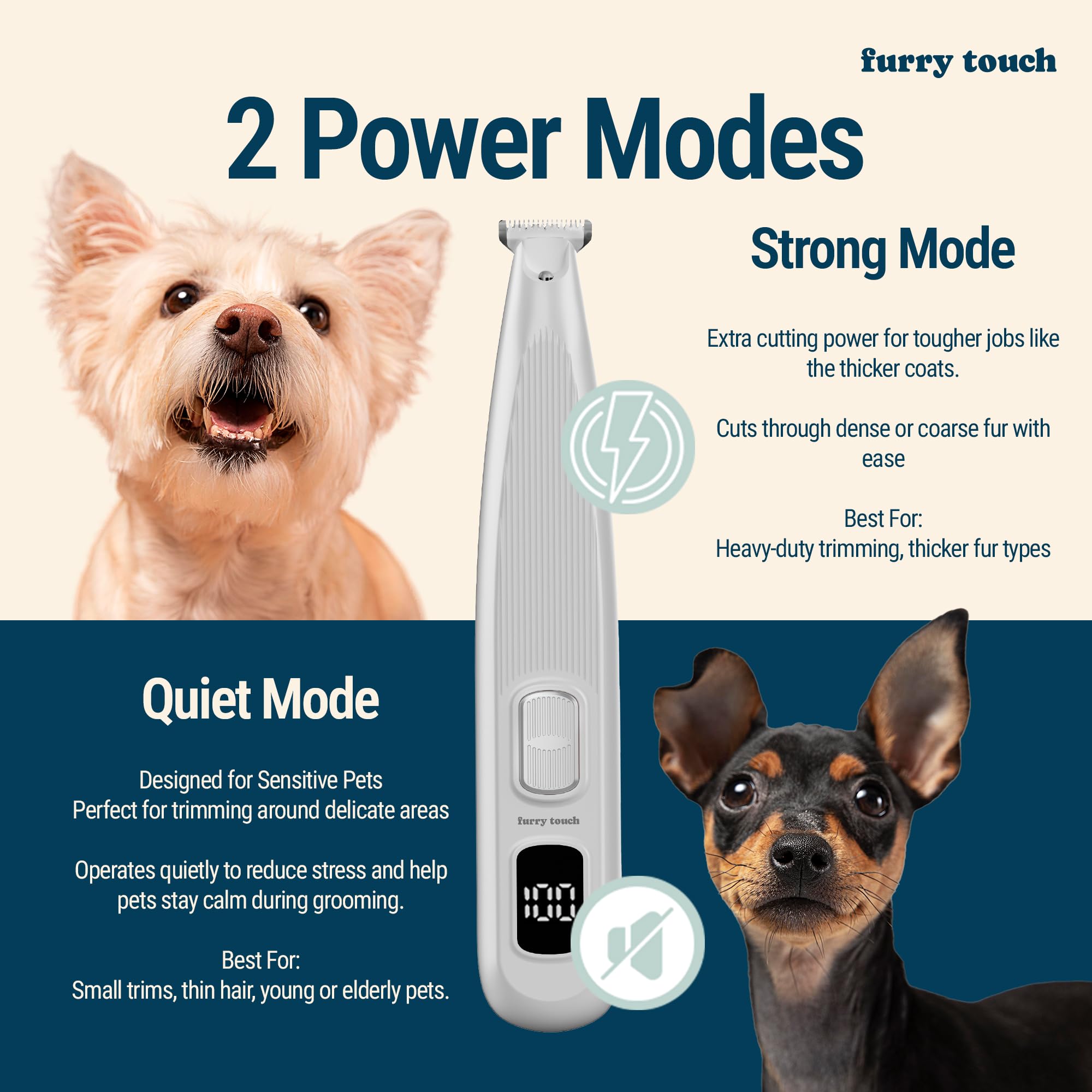 Furry Touch paw trimmer close-up blade for safe, smooth cuts.