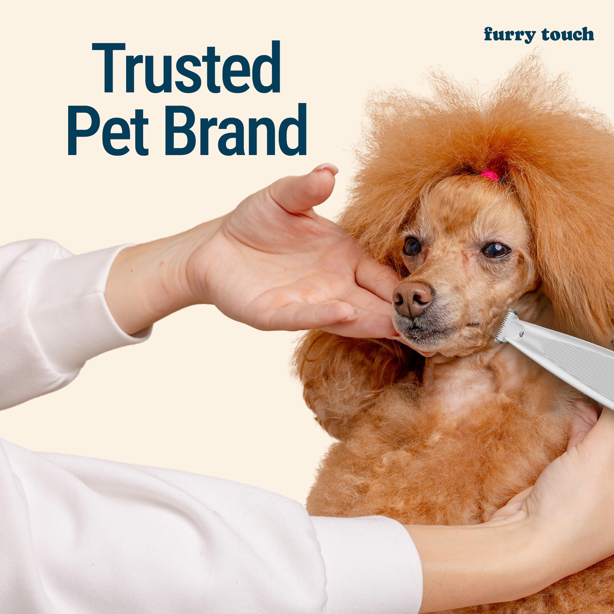 Furry Touch paw trimmer USB-C recharge for quick power on any trip.