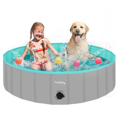 Furrybaby dog pool exterior grey showcases sturdy design for indoor or outdoor use.