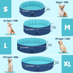 Furrybaby navy 39-inch pool with kids and dogs playing together