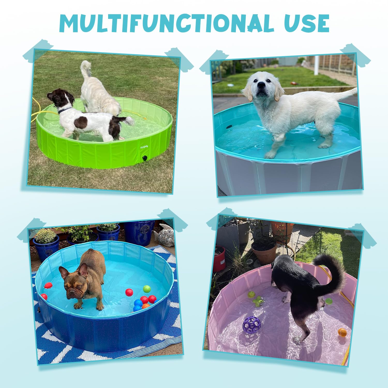 Furrybaby dog pool navy designed for easy outdoor use.