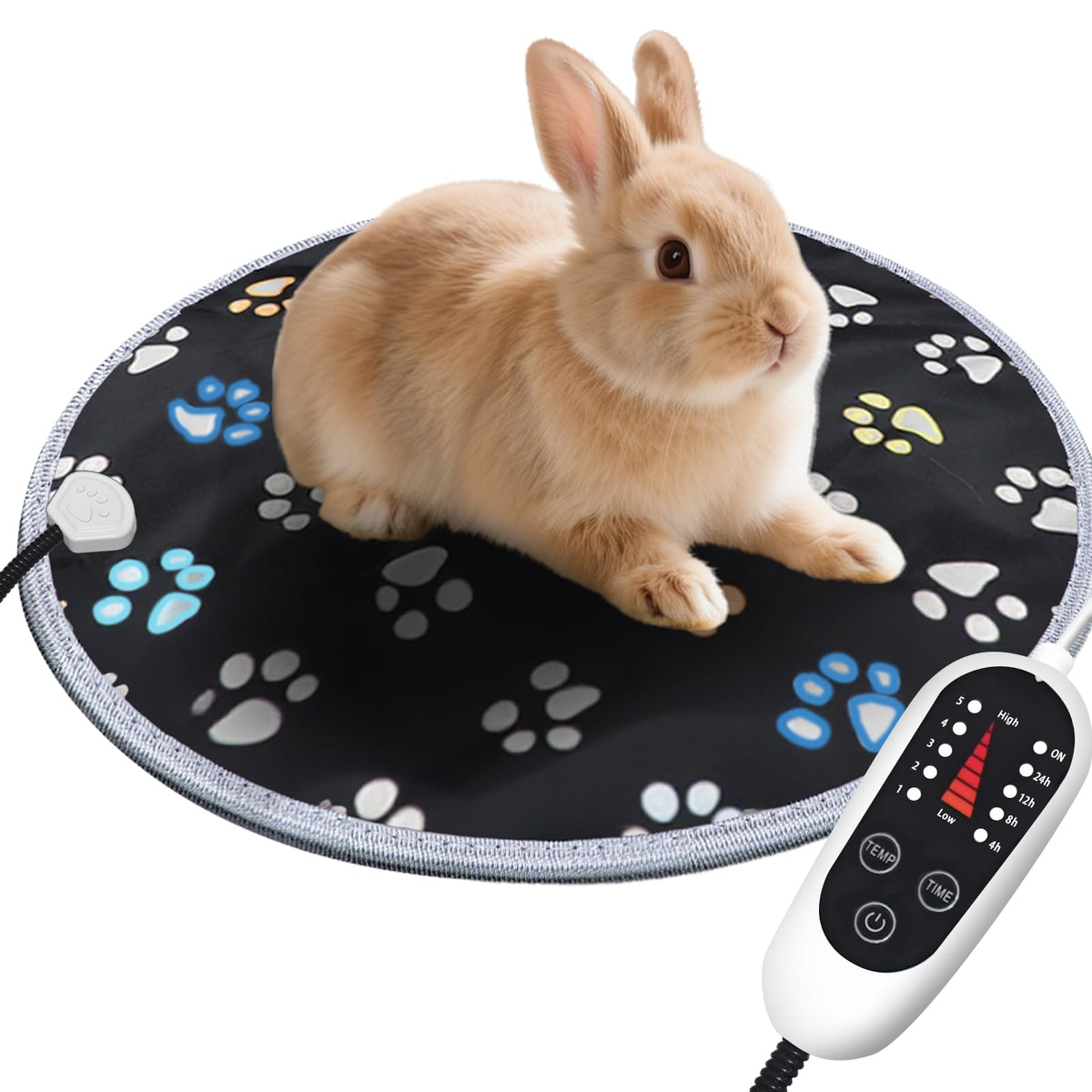 furrybaby pet heating pad round 12in on a dog providing cozy warmth.