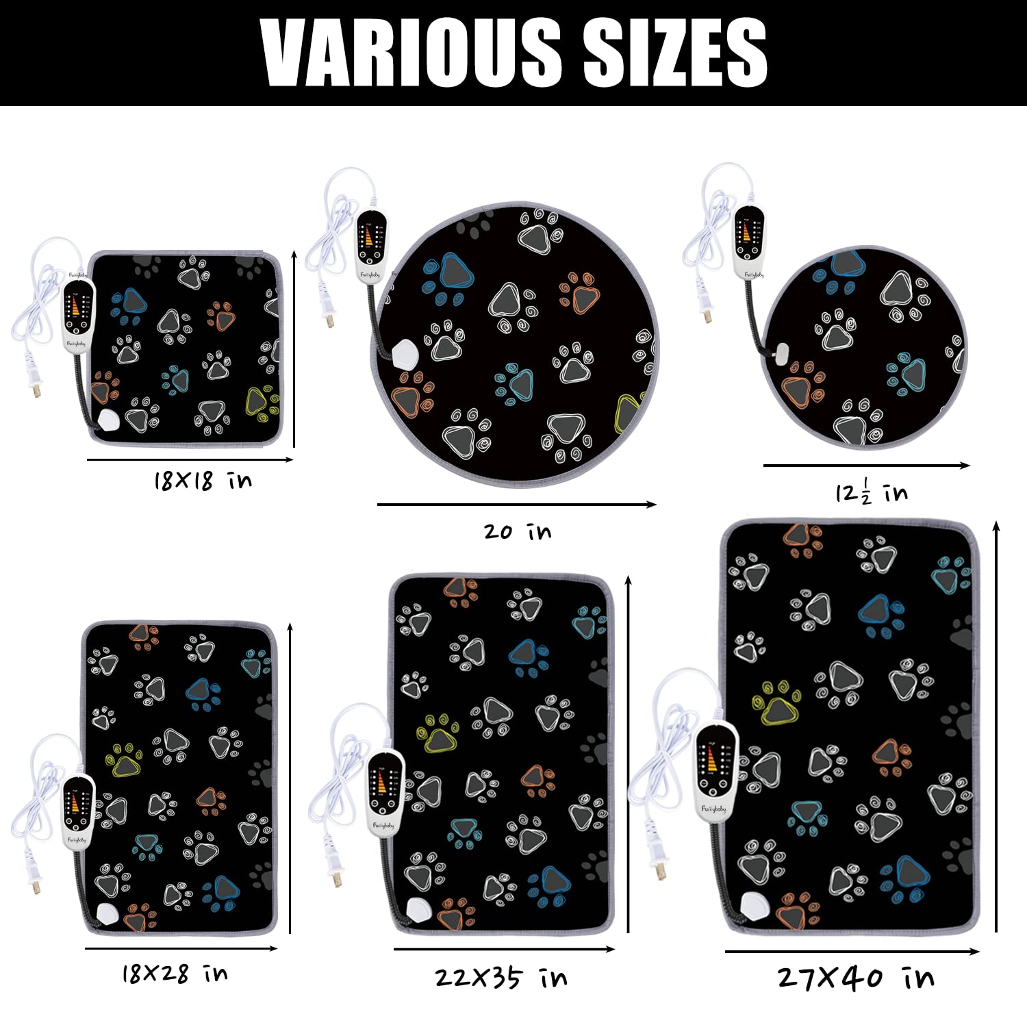 Furrybaby heating pad temperature controls enable customizable warmth.