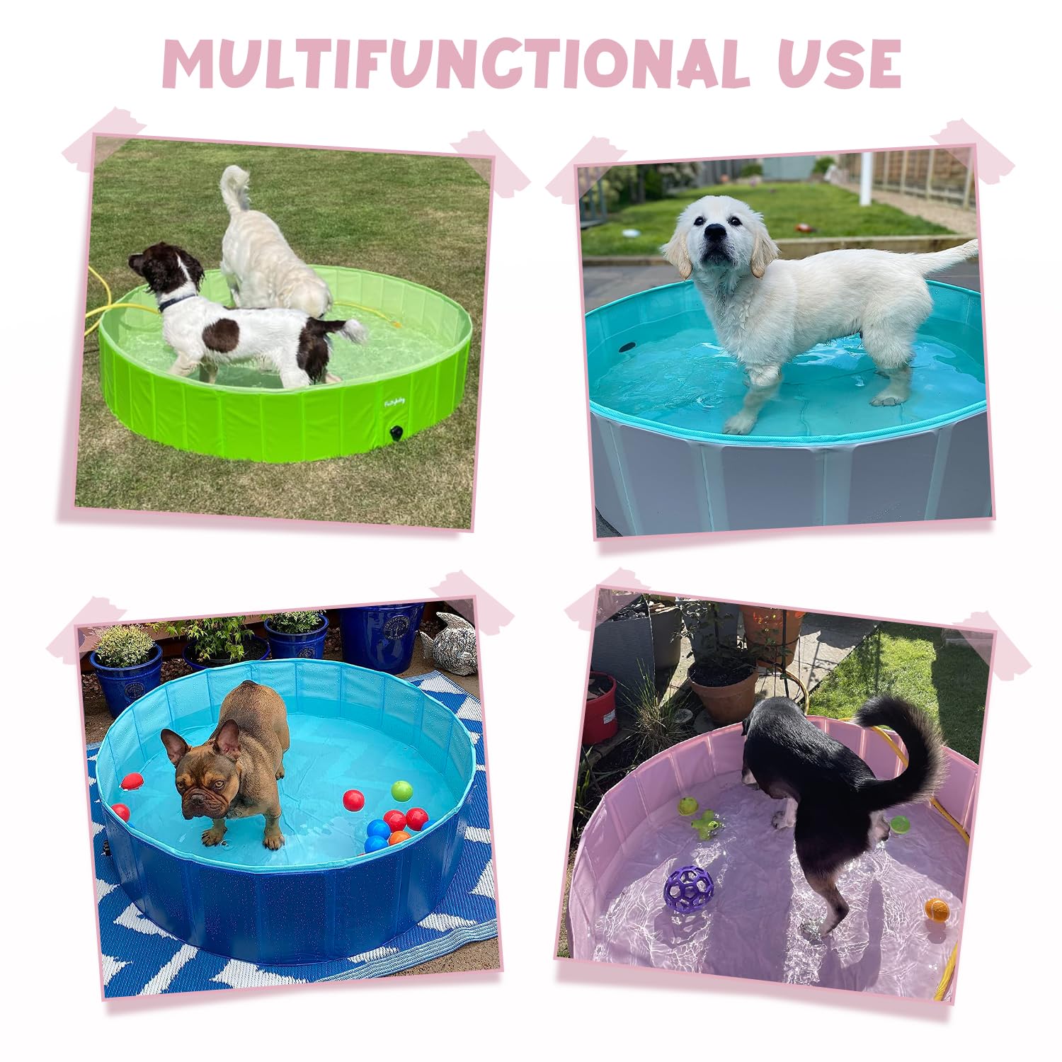 Furrybaby pool kids-and-dogs entertaining use case shown in action.