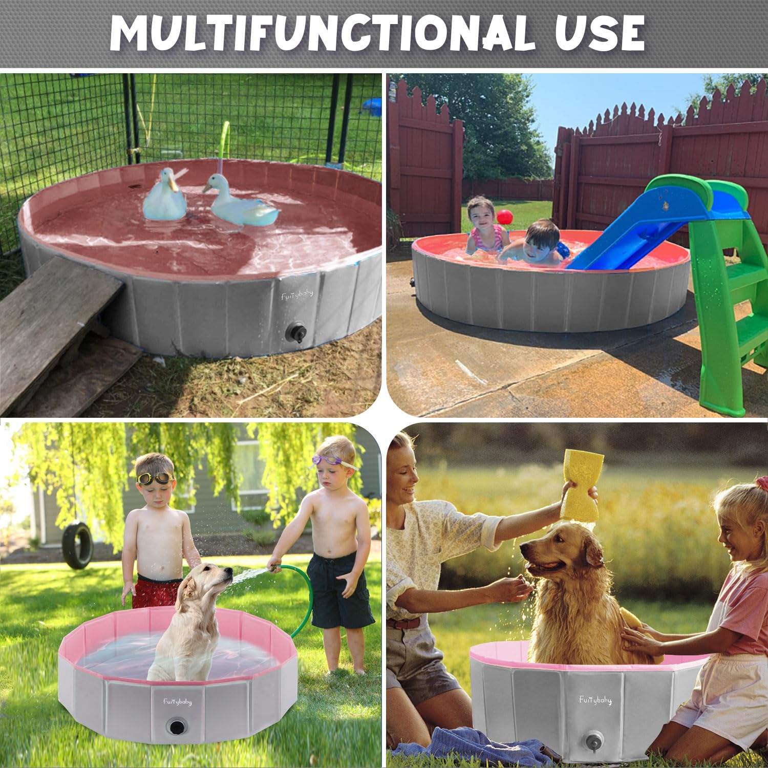 Furrybaby pool packaging recyclable highlight eco-friendly shipping option.
