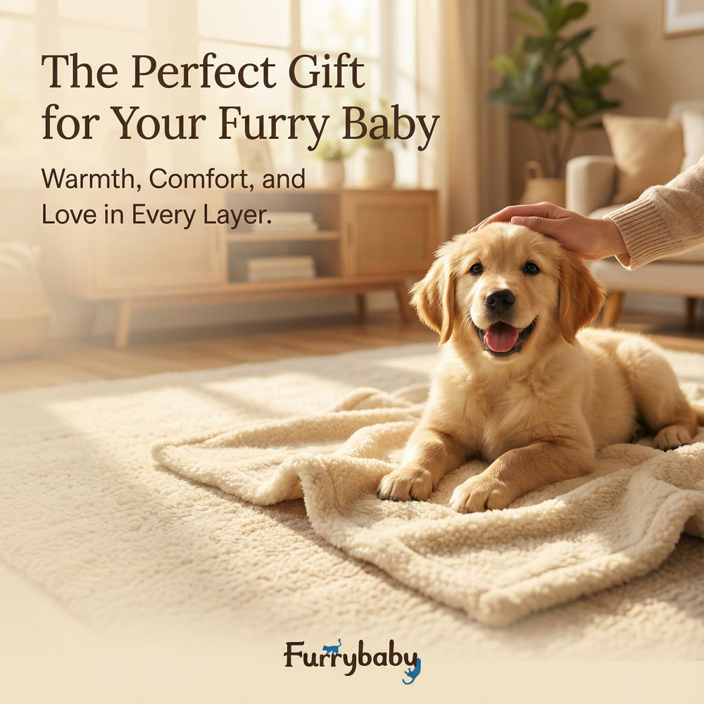 furrybaby sherpa fleece blanket close-up shows plush texture for cozy naps.