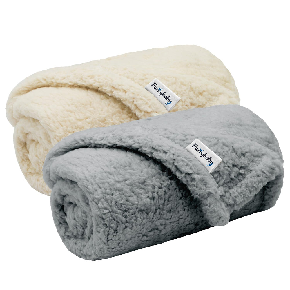 Furrybaby two-pack sherpa blanket closeup shows plush warmth for cozy snuggles