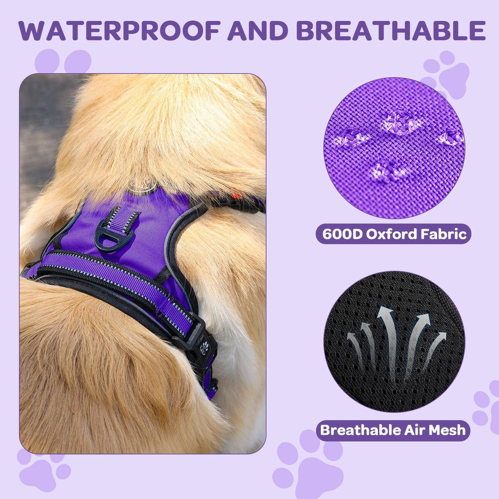 FURRYFECTION dog harness back ring purple XL supports casual walks and hikes