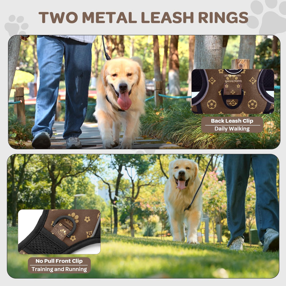 FURRYFECTION dog harness back view with two leash rings for versatile walks