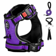FURRYFECTION dog harness front D-ring purple XL for redirected forward motion during walks