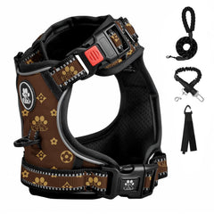 FURRYFECTION dog harness front view with front D-ring for redirecting motion