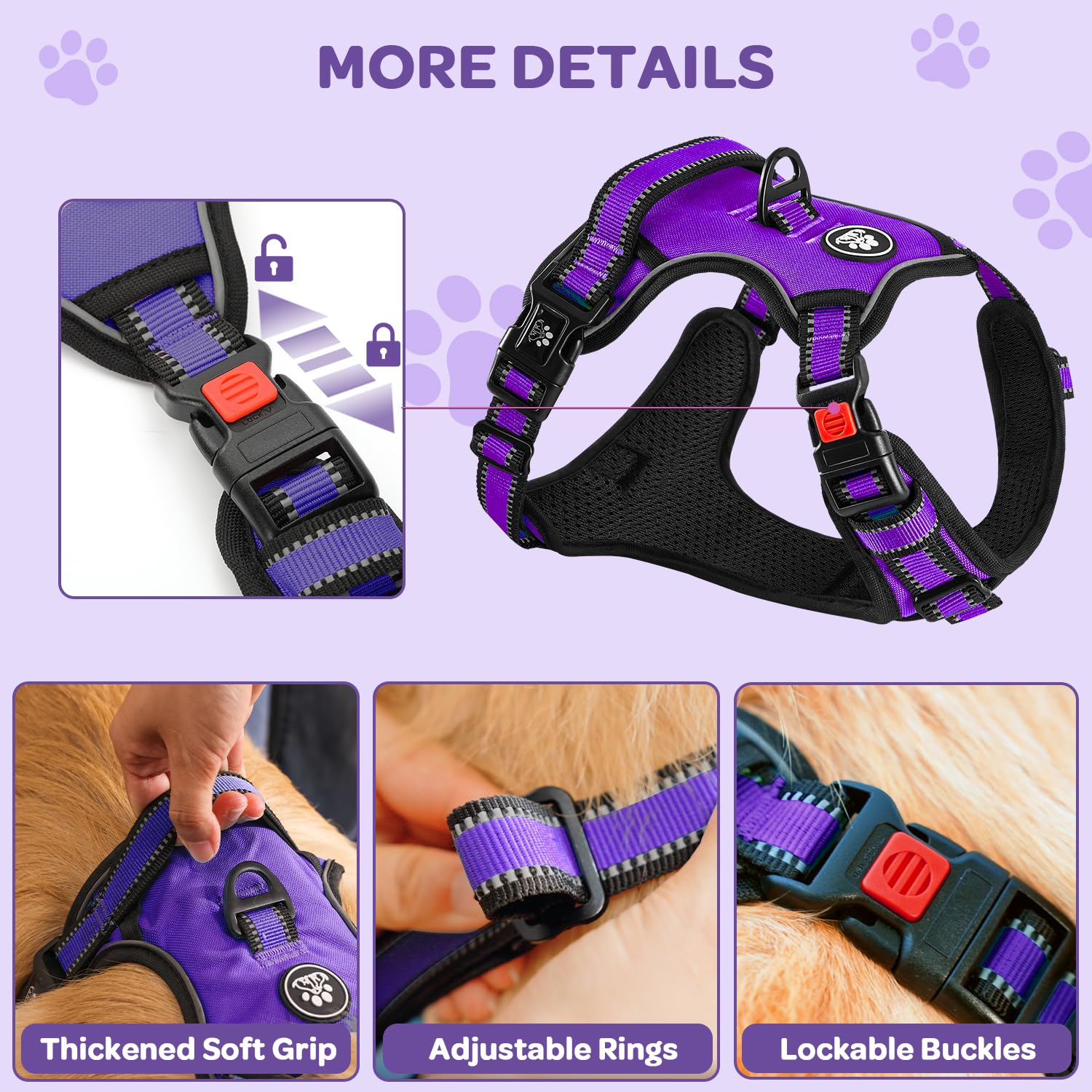 FURRYFECTION padded handle design purple XL provides secure control during training sessions