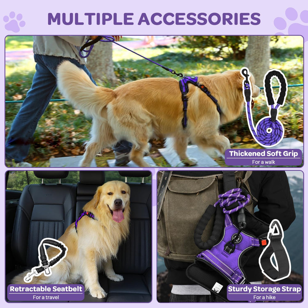 FURRYFECTION reflective straps purple XL boost visibility for nighttime walks