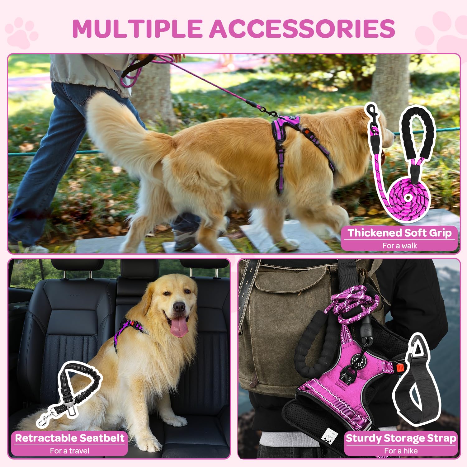 FURRYFECTION rose reflective straps, enhances visibility for safer night walks