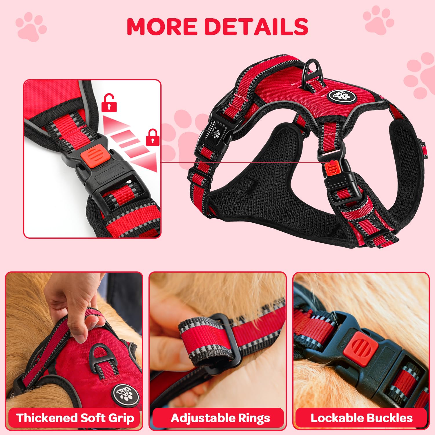 FURRYFECTION padded handle harness offers secure comfortable control