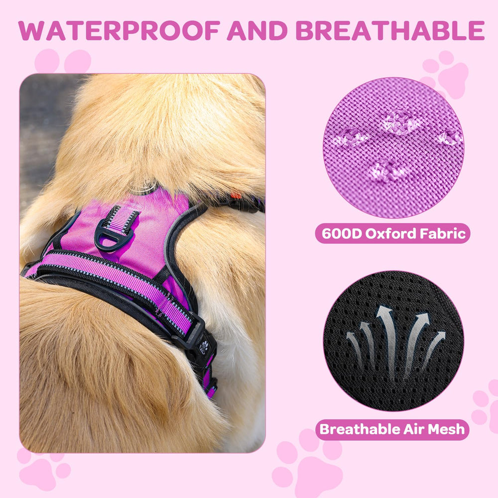 FURRYFECTION Rose XL harness back-view shows dual leash rings for versatile control.