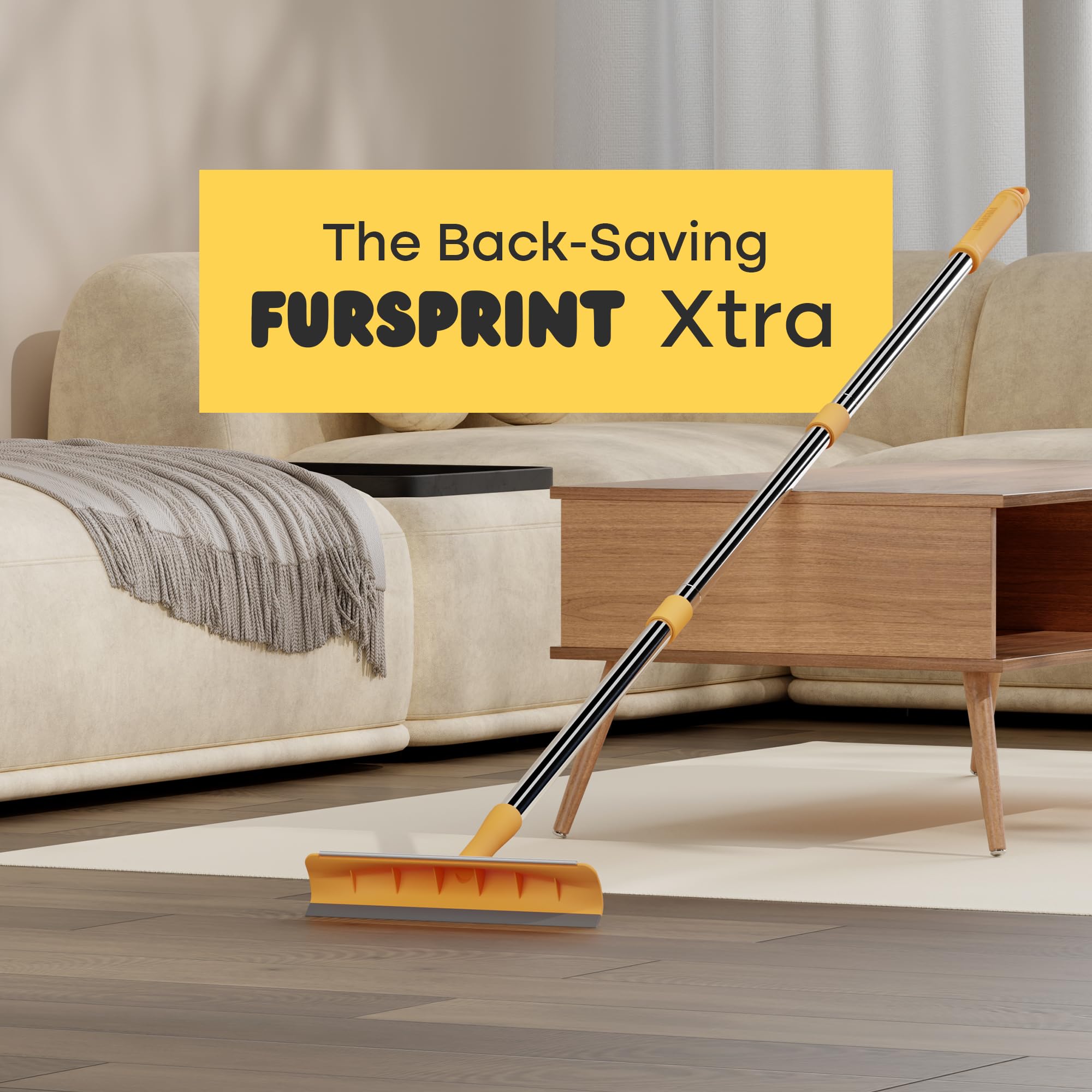 Fursprint carpet rake closeup bristles designed for pet hair removal