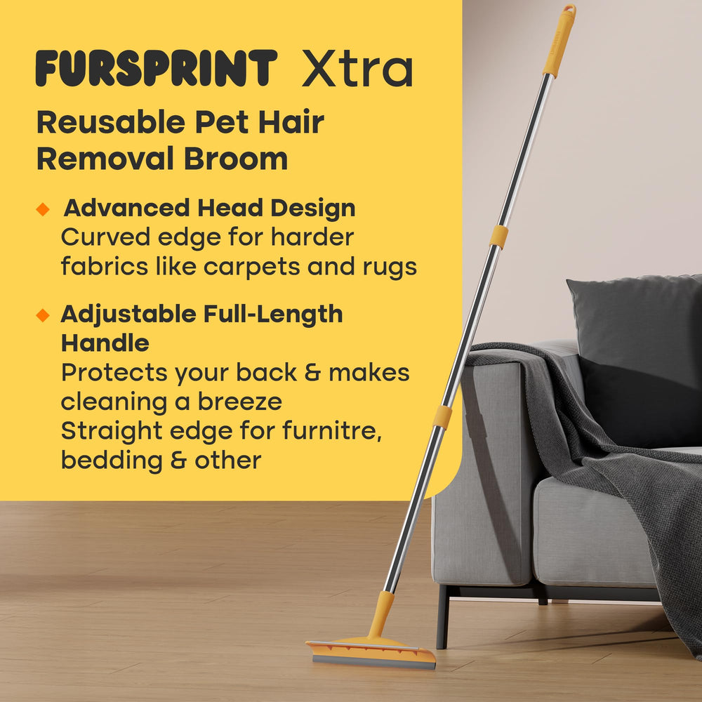 Fursprint carpet rake cleaning a rug efficiently and evenly