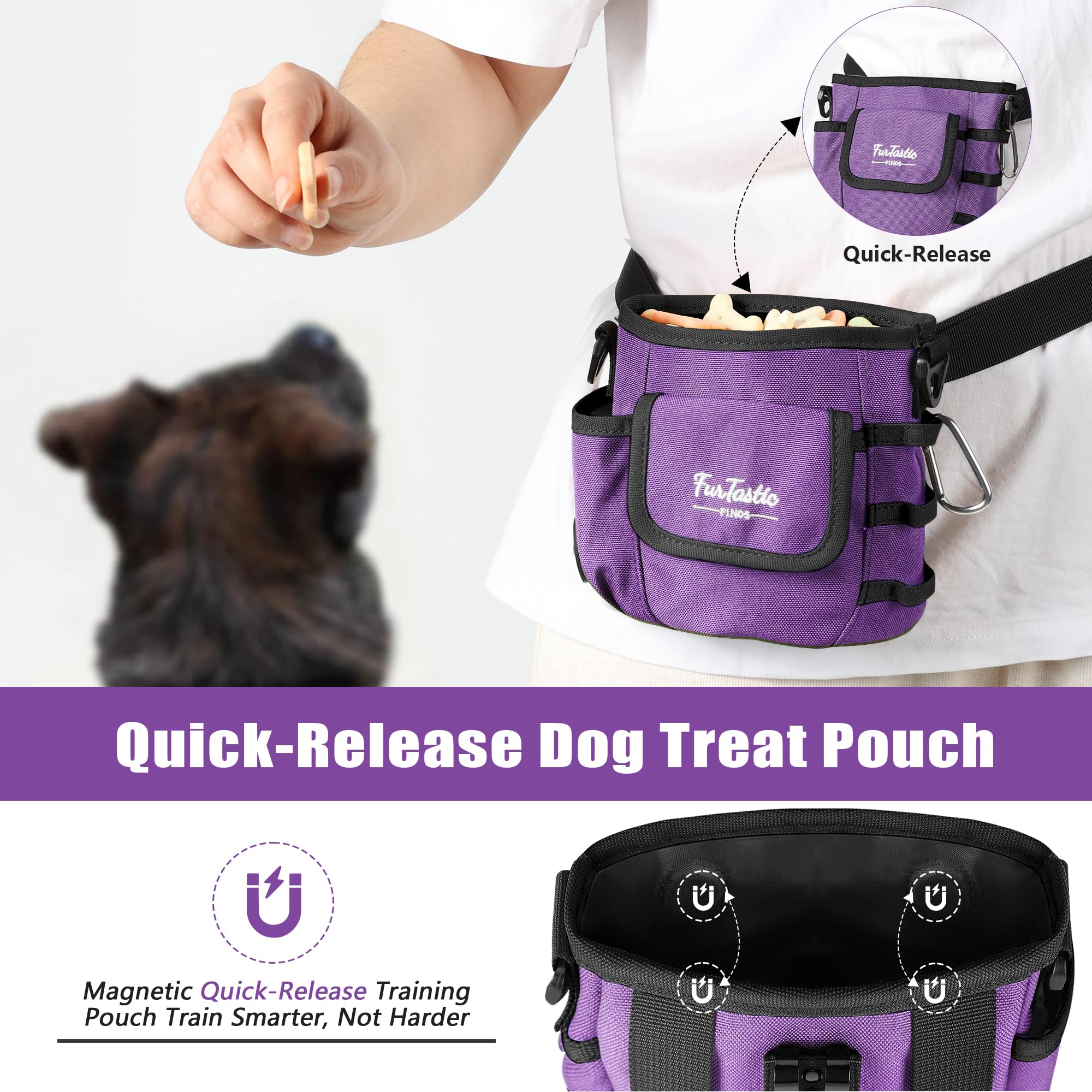 FurtasticFinds dog treat pouch 3-way wear enables hands-free walks and training.