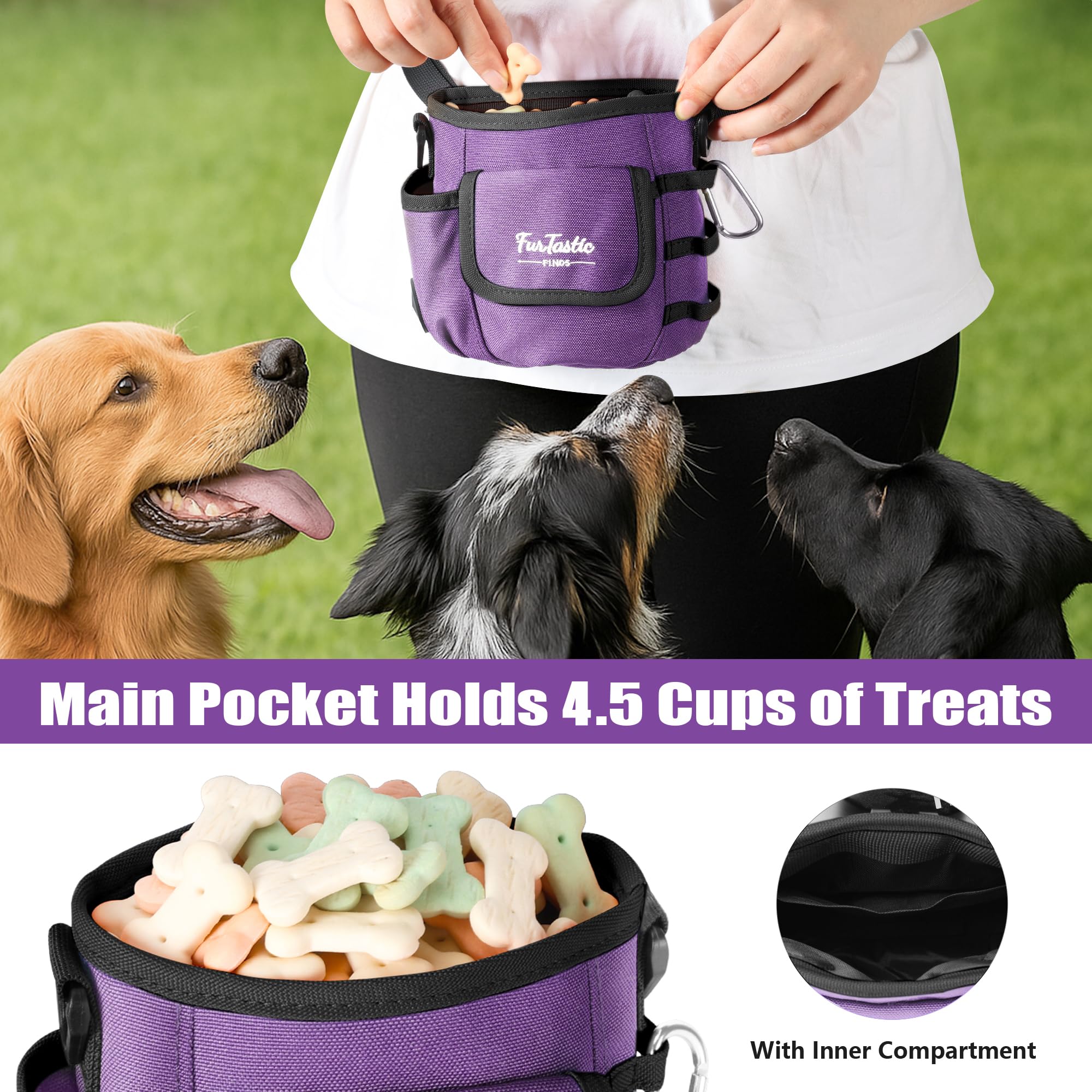 FurtasticFinds dog treat pouch front and side pockets keep gear handy.