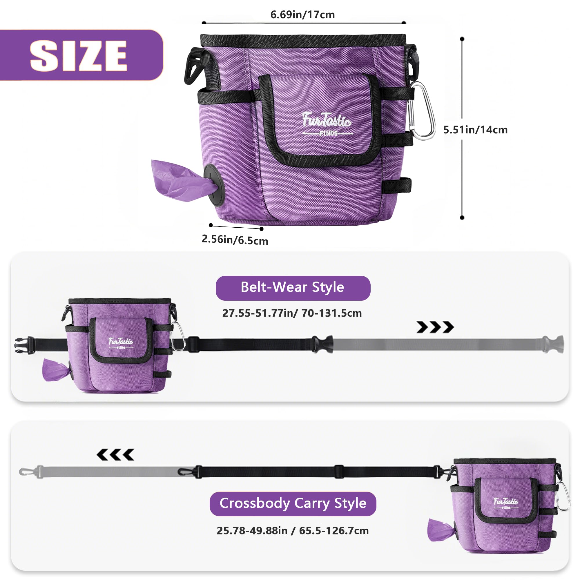 FurtasticFinds dog treat pouch purple variant complements outdoor training.